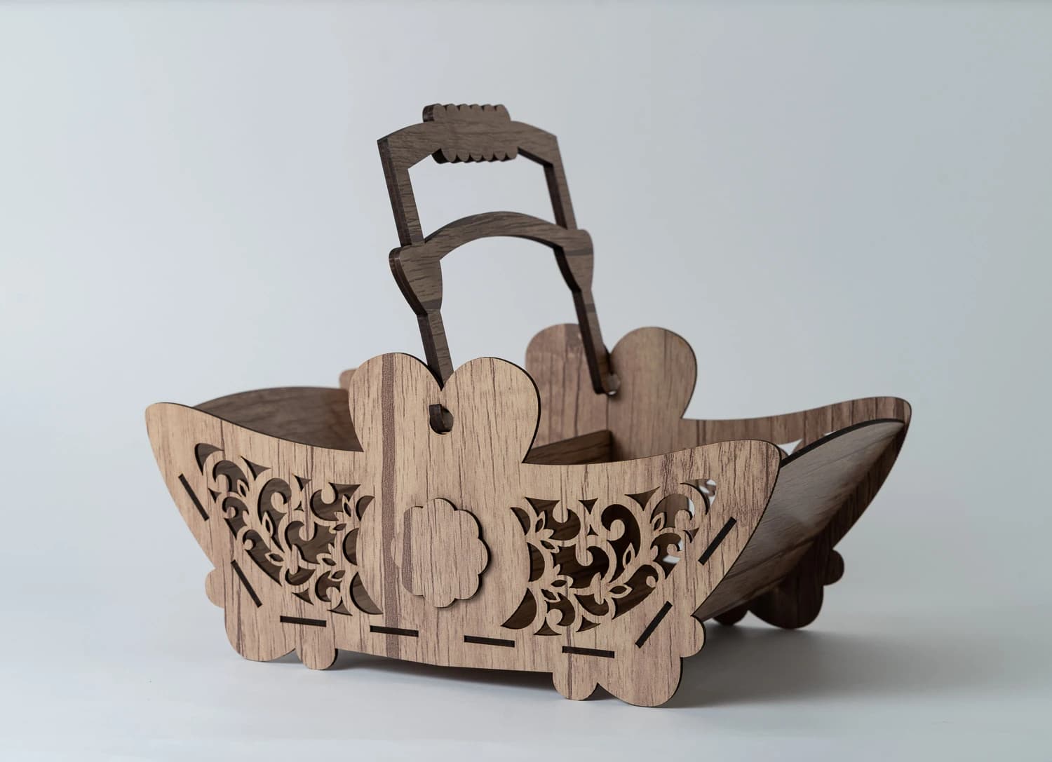 Light Brown Wooden Basket