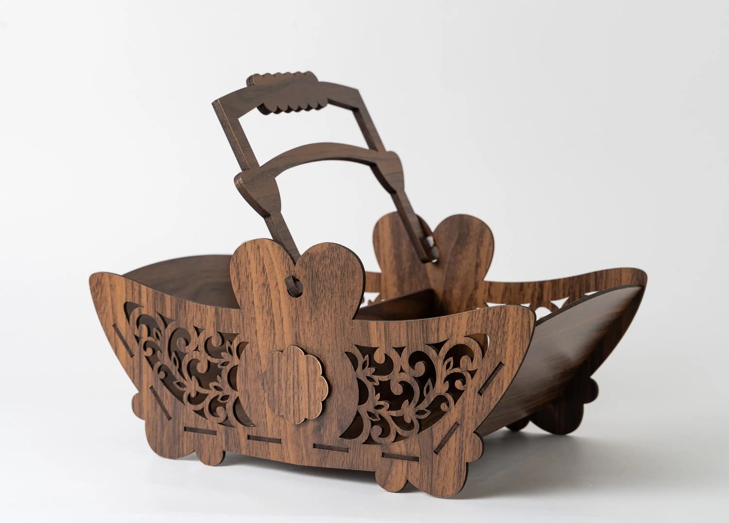 Dark Brown Wooden Basket